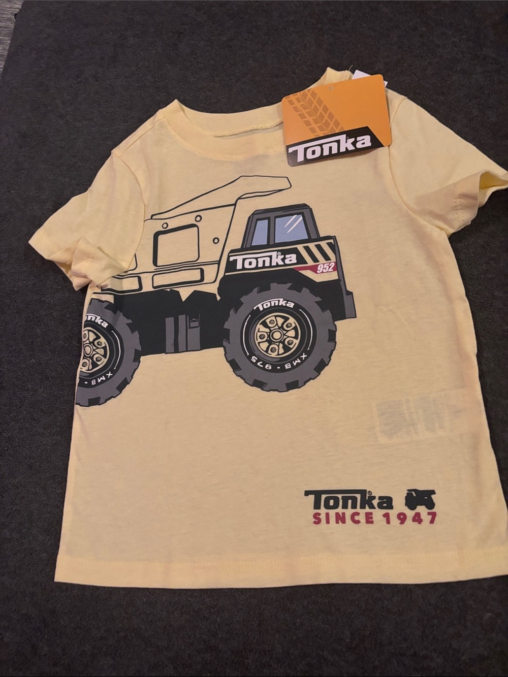 NWT Tonka Pale Yellow Dump Truck Graphic Tee for Kids